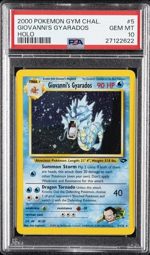 2000 POKEMON GYM CHALLENGE HOLO #5 GIOVANNI'S GYARADOS PSA 10