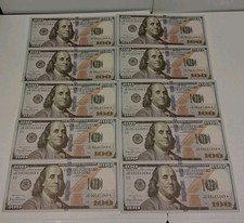 100 - 10 pcs Motion Picture Play Prank Money Bills 1000 Total Realistic Gag