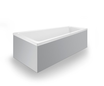Duravit No.1 Einbau-Badewanne, Trapez, 1600x850mm, 1 Rückenschräge links, weiß,