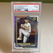 Levi Sterling 2024 Bowman Draft Chrome Refractor 1st #BDC-83 PSA 9! Pirates