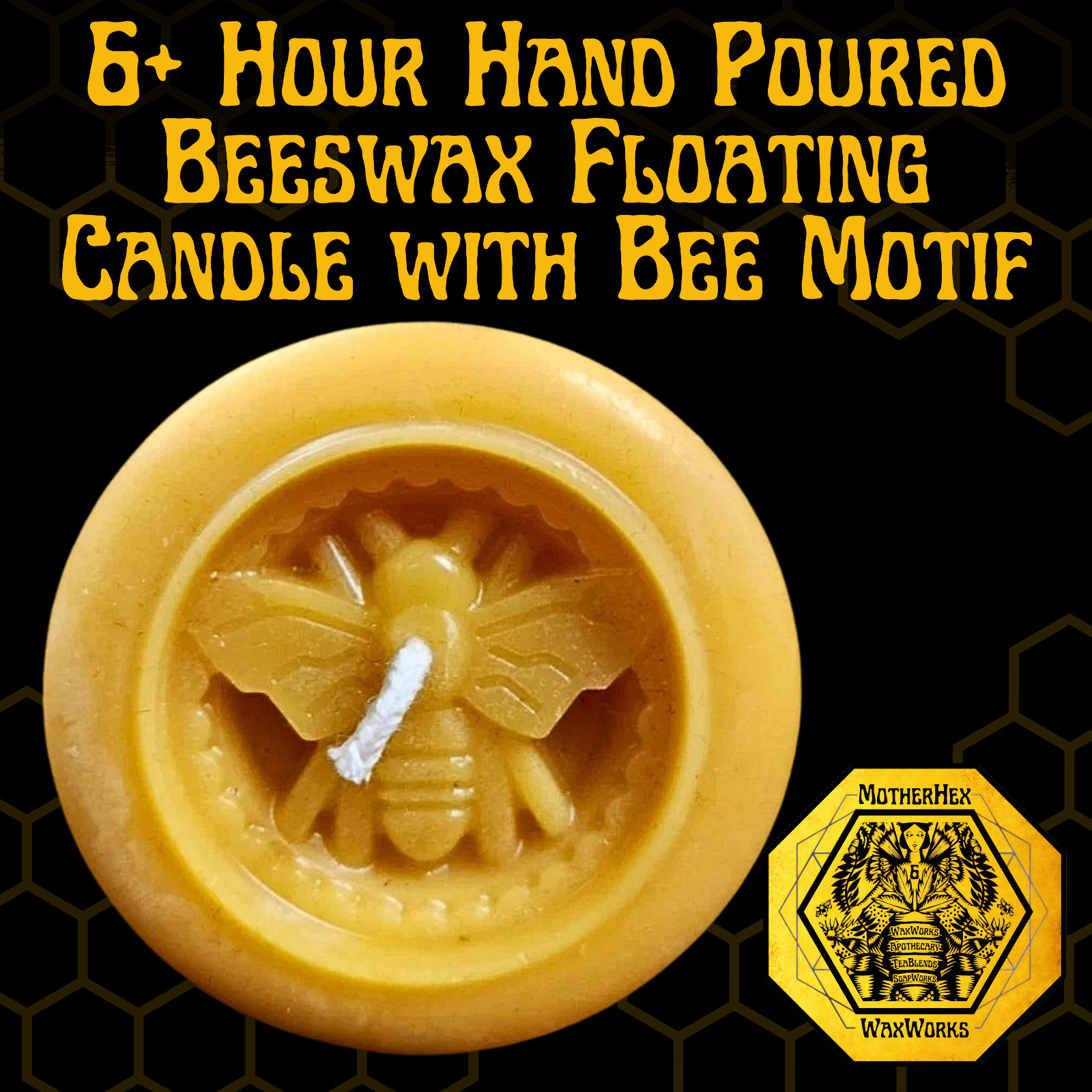 Straight From the Hive 6+ Hour Hand Poured Beeswax Floating 
