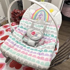 Portable Multicolor Baby Bouncer Chair with Rainbow and Owl Design for Infants
