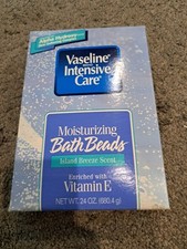 Vintage NOS Vaseline Intensive Care Moisturizing Bath Beads Island Breeze Scent