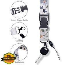 Floral Butterfly Badge Reel ID Holder Vertical Clip Lanyard Women