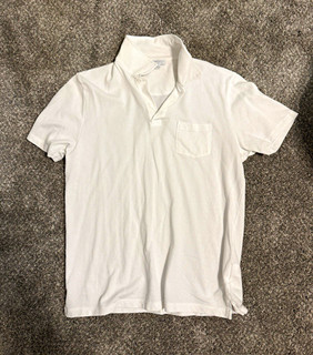 Polo Sunspel Riviera uomo L bianca maglia tinta unita manica corta