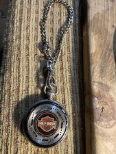 Vintage Harley Davidson Franklin Mint Precision Pocket Watch with Chain