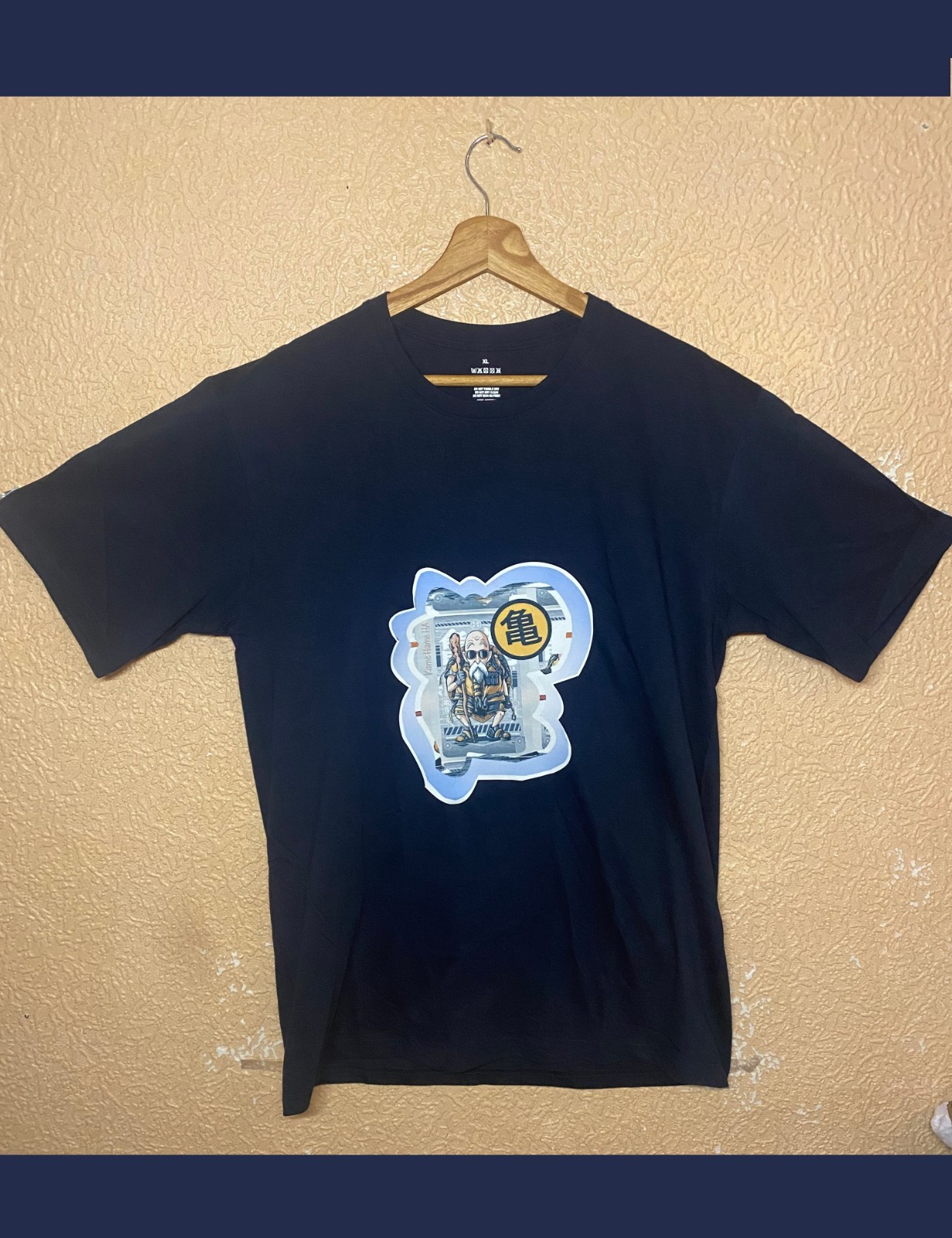T-shirt bleu marine tortue génial manga kamé hamé ha sennin san goku dragon ball