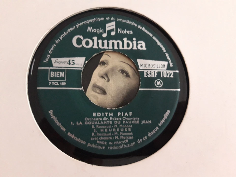 Edith PIAF Dédicace OLYMPIA EP COLUMBIA ESRF 1022 BIEM 1954 EX - Image 4 of 4