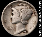 1934-D Mercury Dime- Silver- Scarce Better Date No Reserve #J4973