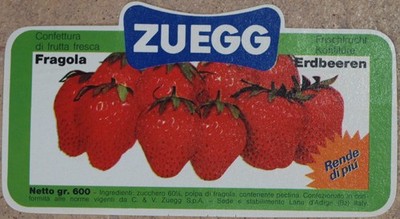 Etikett Marmelade Zuegg Erdbeere Strawberry Jam Etikett Küche