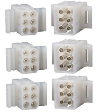 6 Pin Molex Connector Lot, 3 Matched Sets, w/18-22 AWG .093" Pins, Panel Mount