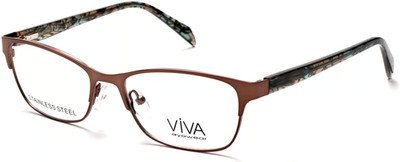 Viva VV4518 046 Brown Metal Cateye Optical Eyeglasses Frame 51-16-135