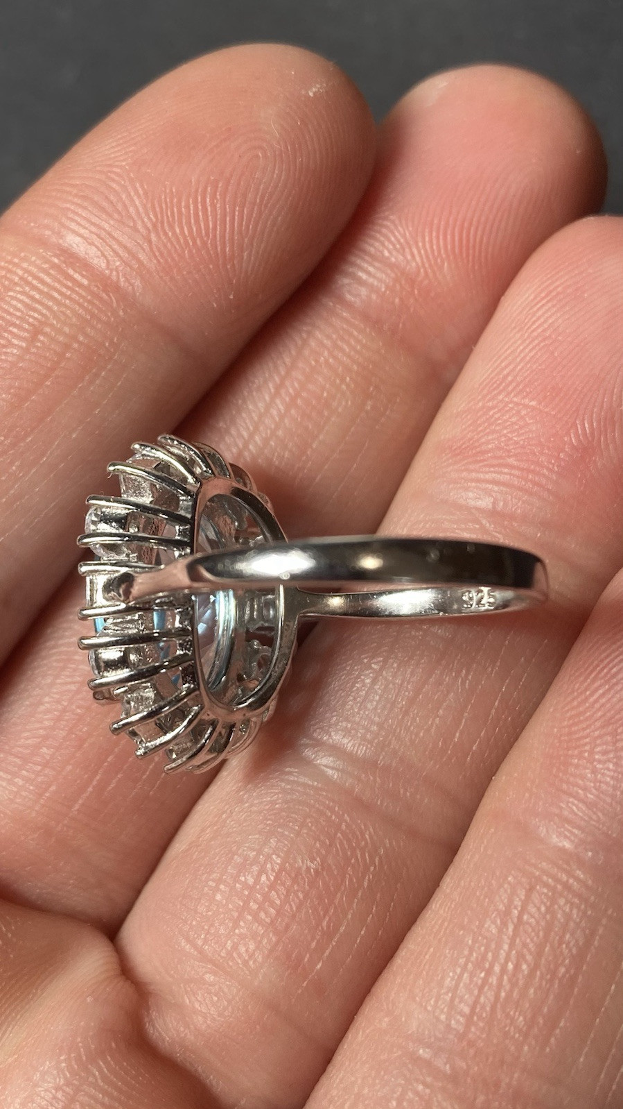 Sterling Silver Statement Ring Blue And White . S… - image 7