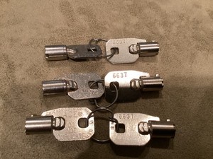 Set of 6 # 6637  vending machine door keys from Ace Chicago Lock Co.