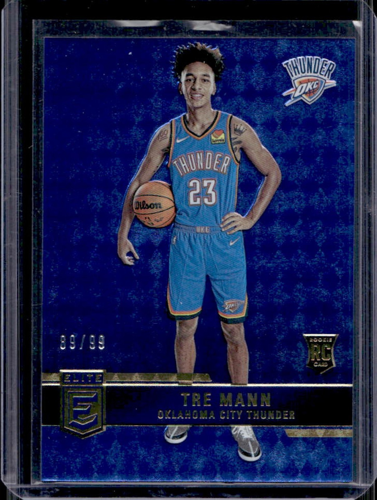 2021-22 Panini Donruss Elite Tre Mann RC Blue Rookie #/99 Thunder