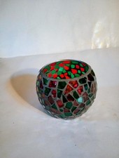 Vintage Stained Glass Mosaic Candle Holder