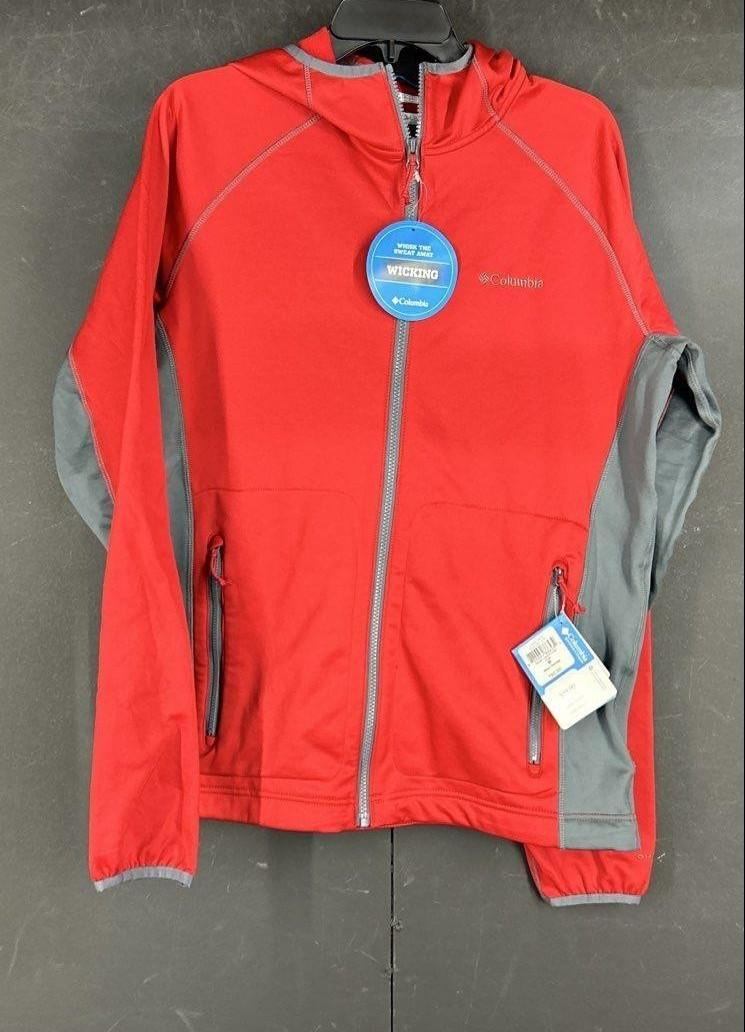 Columbia Omni-Wick Evap Hooded Jacket Evacuation Wicking Red/Grey Size M, NWT
