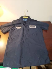 Sears Auto Center Work Uniform Shirt with Badge Size M - Retail Collectable RARE