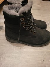 Timberland Womens Ankle Boots Black 3.5 UK Classic Nubuck Sherpa Lining EU 36