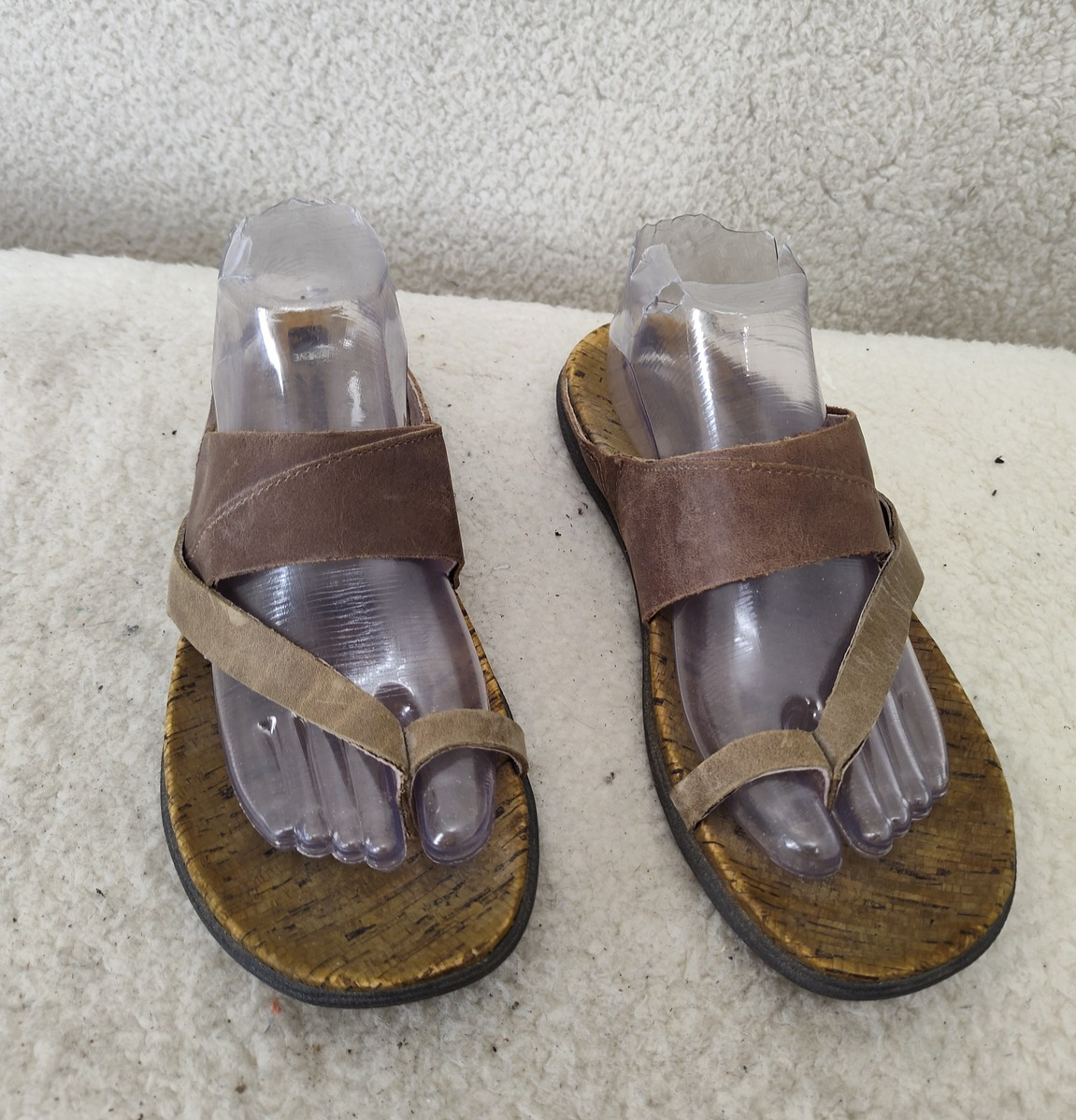 Sandali Merrell donna 9 marroni verdi pelle sughero comodi casual anello scarpe basse