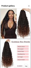 Inch Goddess Box Braids Crochet Hair 8 Packs Of 14 With Curly Ends Bohomian T30