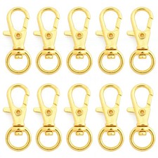 50 PCS Gold Swivel Clasps Lanyard Clips Snap Hook Metal Lobster Claw Clasp
