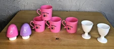 Vtg 1995 Winner KIDDIE KITCHEN Doll Play PLASTIC Egg Cups, Shakers and Cups NEW