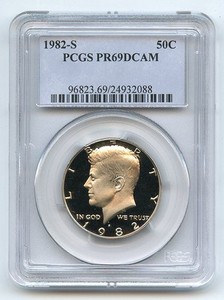 1982 S 50C Kennedy Half Dollar Proof PCGS PR69DCAM