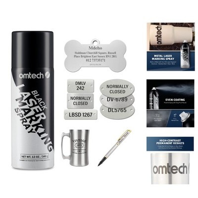 OMTech Laser Marking Spray, Metal Laser Marking Fluid for CO2 Laser Engravers,