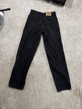 96 Vintage Levi's 550 Relaxed Fit Tapered Leg Jeans 28x30 Black Orange Tab