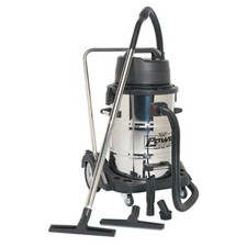 Sealey PC477 Industrial Vacuum Cleaner Wet/Dry Stainless Steel Drum with Swivel