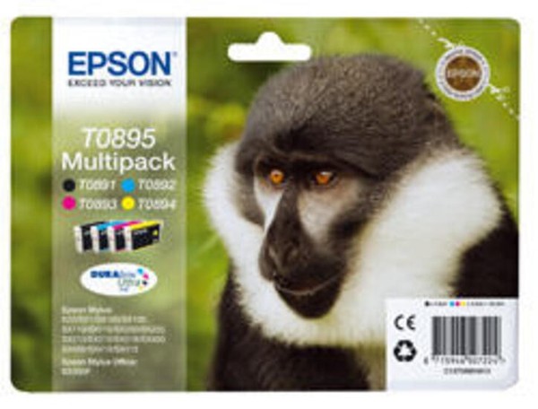 Epson Original T0895 Druckerpatronen Multipack Schwarz Cyan Magenta Gelb-image
