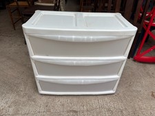 White Chest 3 Drawers Plastic 73 cm wide x 66 cm high