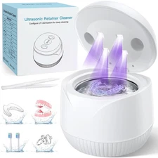 Dental Ultrasonic Retainer Cleaner Machine 45kHz Retainer Cleaner 200ML
