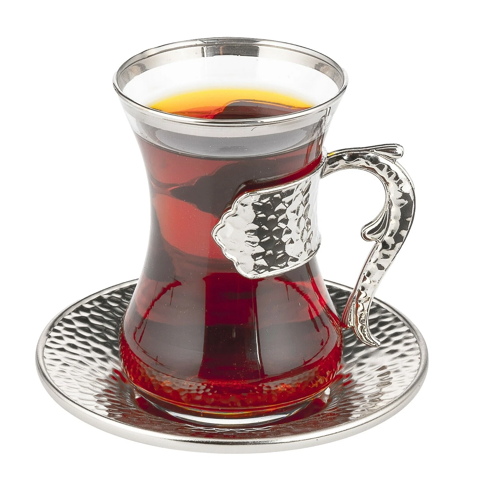 Juegos de taza y platillo de té de vidrio