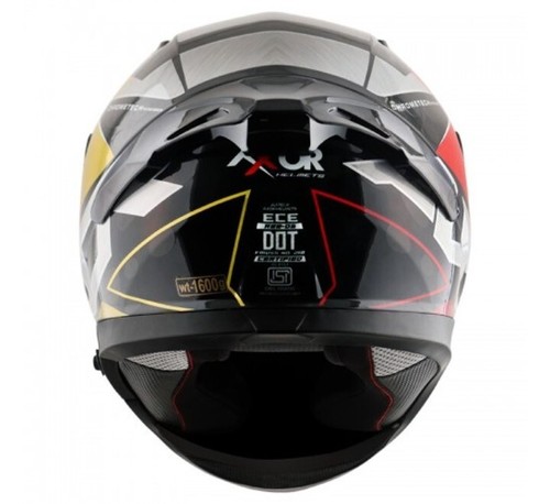 Helmet full face motorcycle Axor Apex Chromtech Gloss Black Red ECE 22.05 DOT - Bild 4 von 4