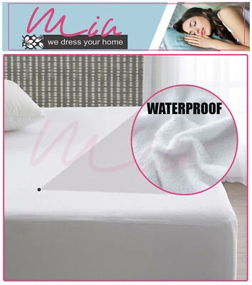 Terry Waterproof Mattress Protector Extra Deep Fitted Sheet Bed Cover Double Kin