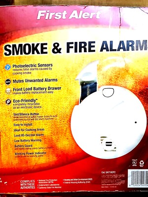 First Alert Smoke & Fire Alarm 2 Pack Photo Electric Sensors Maximum Protection