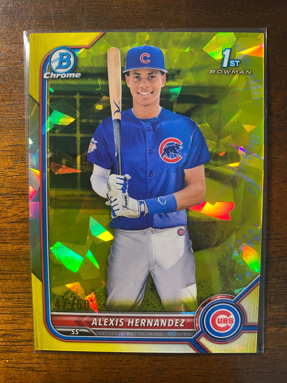 2022 Bowman Chrome Sapphire Alexis Hernandez #BCP-172 1st Yellow /50 Cubs