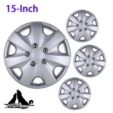 15" Silver Wheel Covers Snap On Hub Caps For R15 Tires Steel Rim Wheel Hub Caps