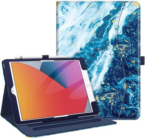 Stand Case for iPad 9th 8th 7th 10.2 Inch Multi-Angle Viewing Cover with Pocket - Picture 37 of 54