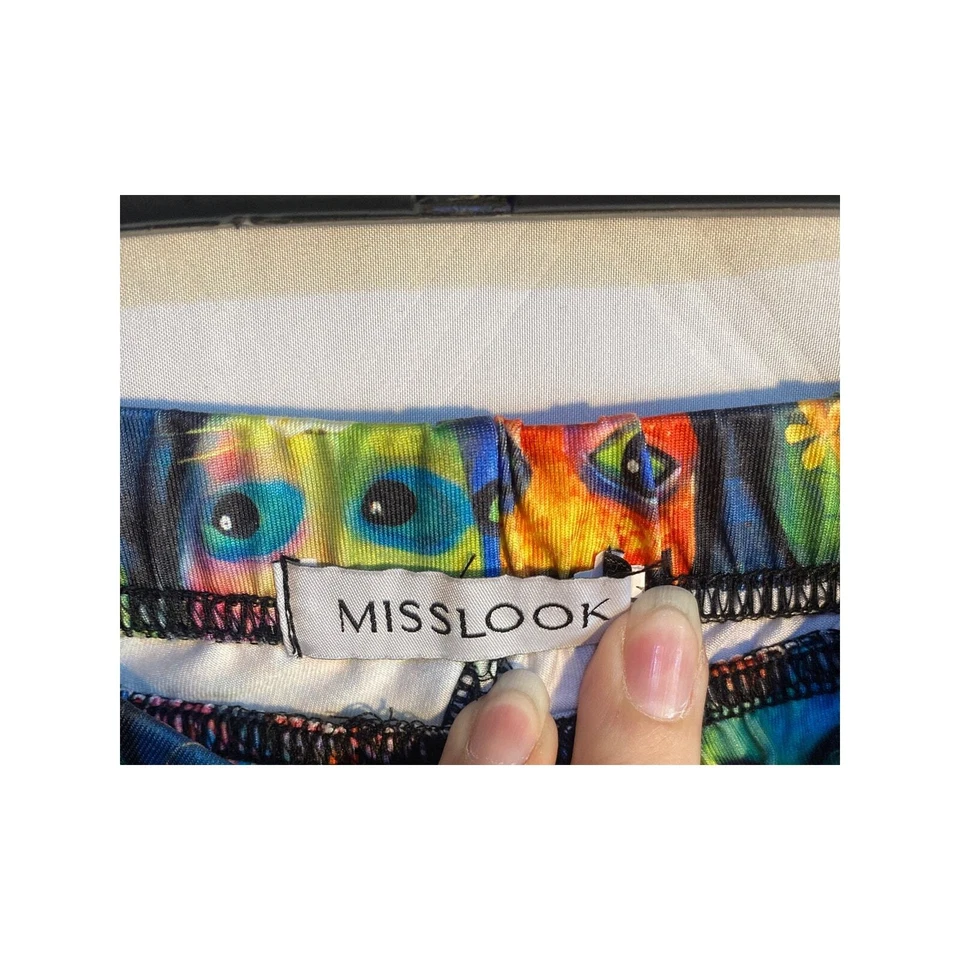 Misslook Vibrant Artsy All Over Cat Print Leggings Womens Size Medium - Image 4 of 4