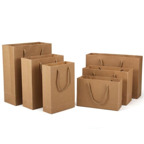 with Handles Kraft Paper Bags 10 Sizes Shopping Handbag Gift Bags  Home Decor - Picture 1 of 16