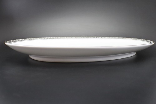 Noritake Silvester 6340 SERVING PLATTER Tray 12 ¼” Platinum Trim Vintage - Picture 4 of 8