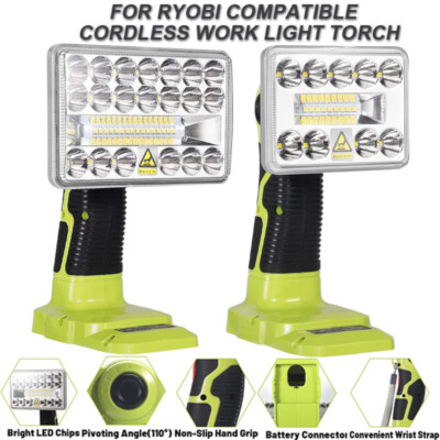 #ad 5#x27;#x27; 3#x27;#x27; Cordless LED Work Light Flashlight Spotlight for Ryobi 18V Li ion Lamp $48.04