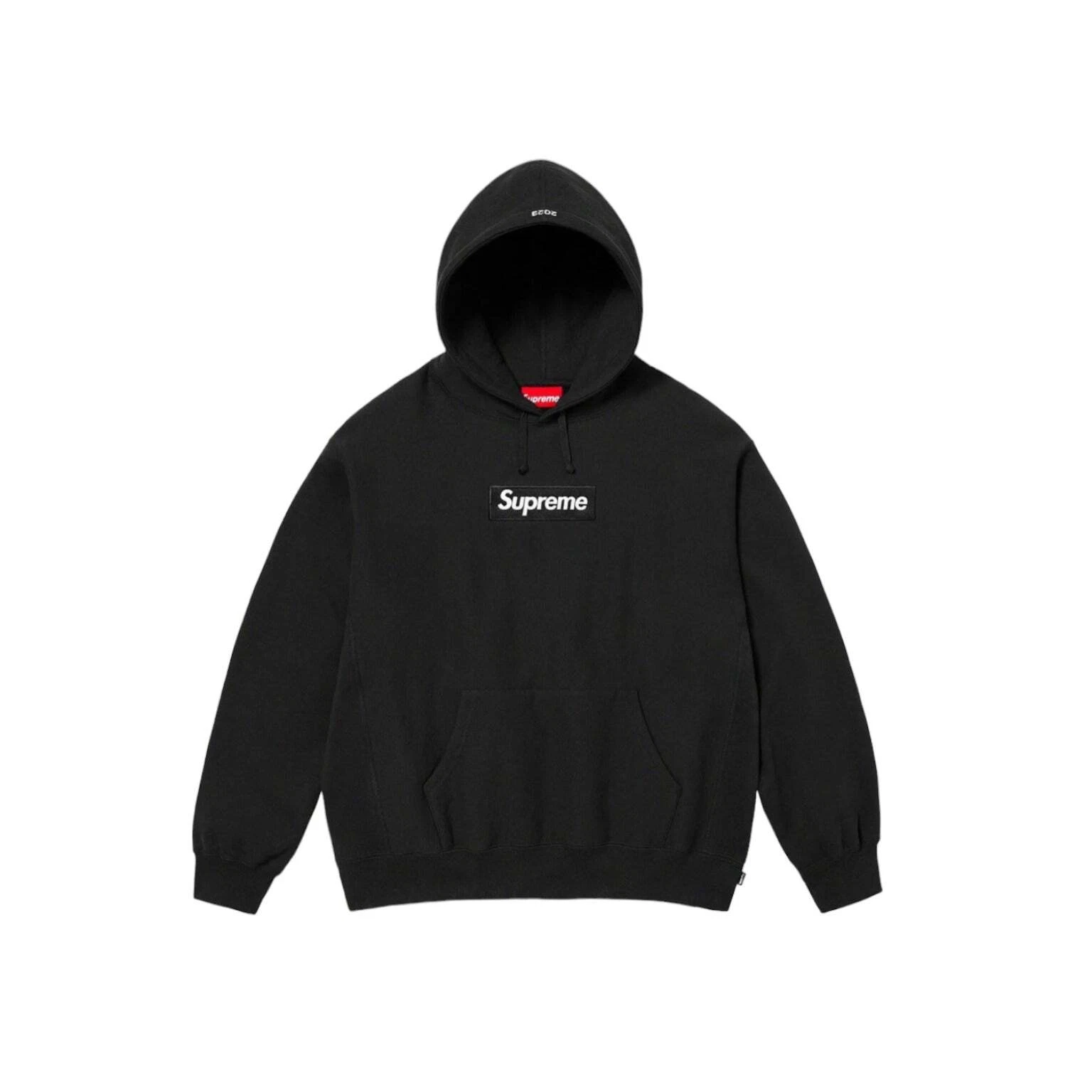 Sweat à capuche noir logo Supreme Box FW23