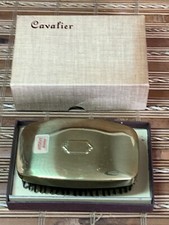 Vintage Clothing Lint Brush Brass Plated Nylon Bristles USA No Monogram NEW