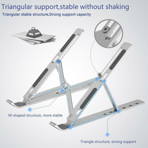 Adjustable Foldable Laptop Stand Bracket Aluminium Notebook Support Holder - Picture 2 of 15