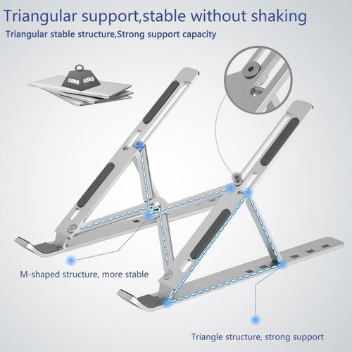 Support d'ordinateur portable réglable pliable support d'ordinateur portable support - Photo 1/15