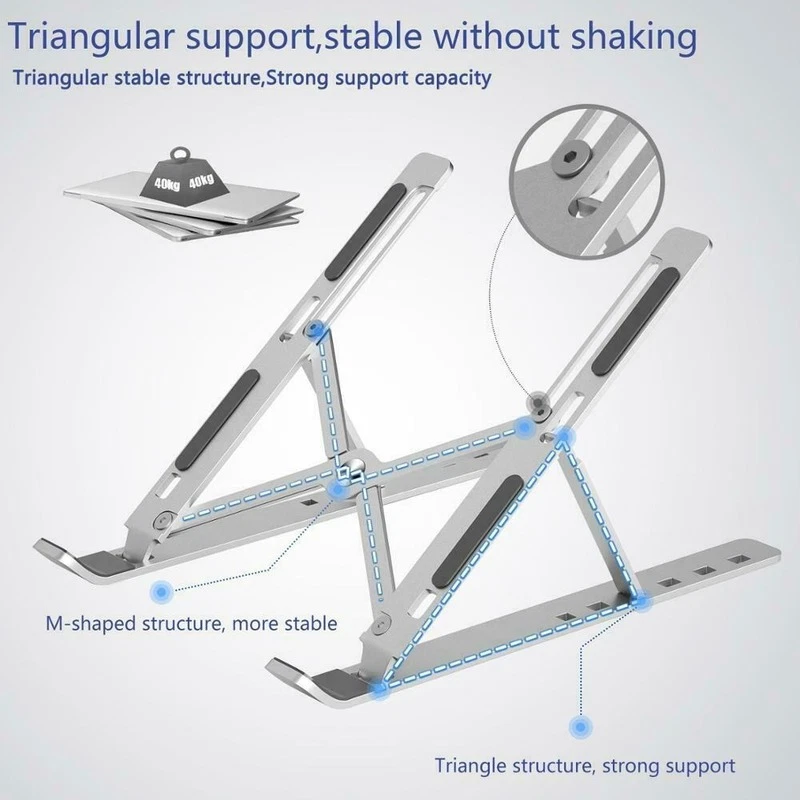 Adjustable Foldable Laptop Stand Bracket Aluminium Notebook Support Holder Tool - Image 2 of 4